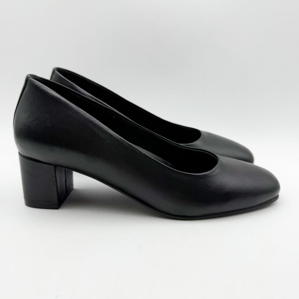 Trotters Womens Daria Pumps Size 6 M Black Leather Slip On Heels EUC